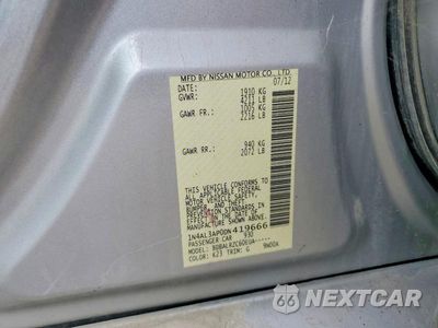 Zdjęcie 12 z 12 samochodu: 2013 NISSAN ALTIMA 2.5/S/SV/SL VIN:1N4AL3AP0DN419666 - miniatura