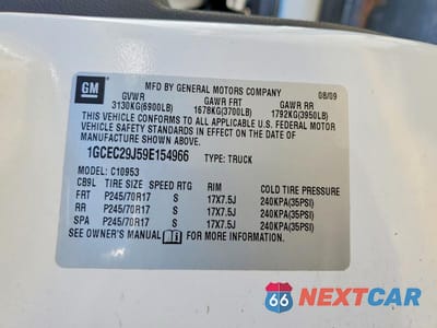 Zdjęcie 12 z 12 samochodu: 2009 CHEVROLET SILVERADO C1500 LT VIN:1GCEC29J59E154966 - miniatura