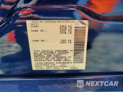 Zdjęcie 13 z 13 samochodu: 2019 NISSAN ALTIMA S VIN:1N4BL4BVXKC169885 - miniatura