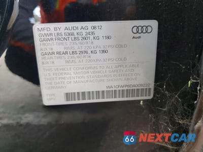 Zdjęcie 12 z 12 samochodu: 2013 AUDI Q5 PREMIUM VIN:WA1CFAFP6DA009222 - miniatura