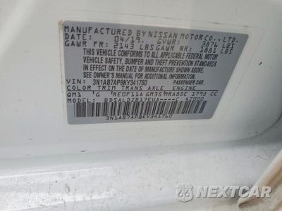 Zdjęcie 12 z 12 samochodu: 2019 NISSAN SENTRA SV VIN:3N1AB7AP8KY341760 - miniatura