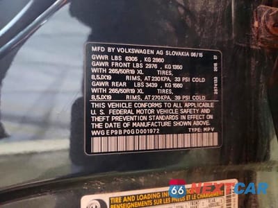 Zdjęcie 13 z 13 samochodu: 2016 VOLKSWAGEN TOUAREG TDI VIN:WVGEP9BP0GD001972 - miniatura