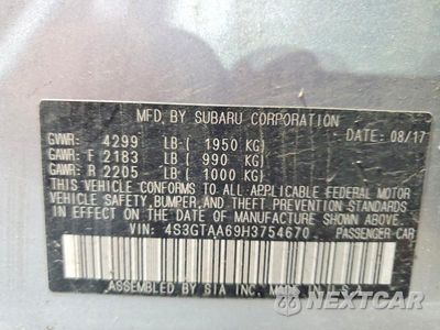 Zdjęcie 12 z 12 samochodu: 2017 SUBARU IMPREZA VIN:4S3GTAA69H3754670 - miniatura
