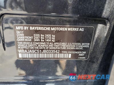Zdjęcie 12 z 12 samochodu: 2018 BMW 530E VIN:WBAJA9C51JB033542 - miniatura