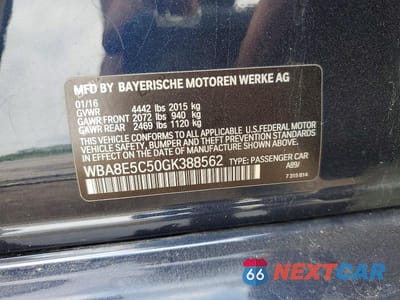 Zdjęcie 12 z 12 samochodu: 2016 BMW 328 D VIN:WBA8E5C50GK388562 - miniatura
