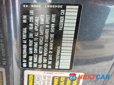 Zdjęcie 12 z 12 samochodu: 2007 VOLKSWAGEN EOS 2.0T VIN:WVWBA71F97V009245 - miniatura