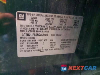 Zdjęcie 12 z 12 samochodu: 2015 GMC SIERRA K1500 SLE VIN:3GTU2UEC6FG453100 - miniatura