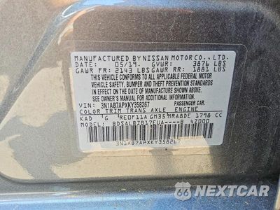 Zdjęcie 12 z 12 samochodu: 2019 NISSAN SENTRA S VIN:3N1AB7APXKY358267 - miniatura