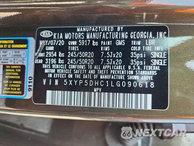 Zdjęcie 13 z 13 samochodu: 2020 KIA TELLURIDE SX VIN:5XYP5DHC1LG090618 - miniatura