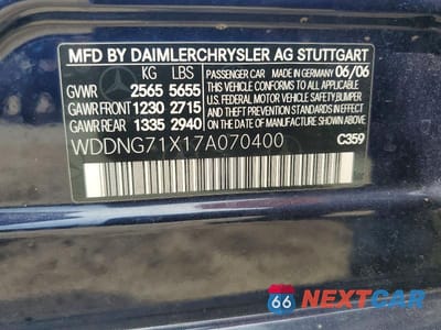 Zdjęcie 12 z 12 samochodu: 2007 MERCEDES-BENZ S 550 VIN:WDDNG71X17A070400 - miniatura