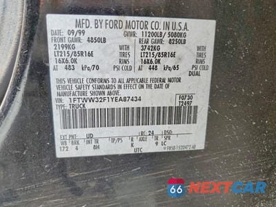 Zdjęcie 12 z 12 samochodu: 2000 FORD F350 SUPER DUTY VIN:1FTWW32F1YEA87434 - miniatura