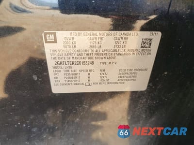 Zdjęcie 12 z 12 samochodu: 2012 GMC TERRAIN SLE VIN:2GKFLTEK2C6153248 - miniatura