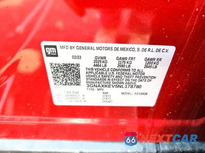Zdjęcie 13 z 13 samochodu: 2022 CHEVROLET EQUINOX LT VIN:3GNAXKEV5NL178780 - miniatura