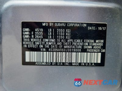 Zdjęcie 12 z 12 samochodu: 2018 SUBARU LEGACY SPORT VIN:4S3BNAR60J3019008 - miniatura