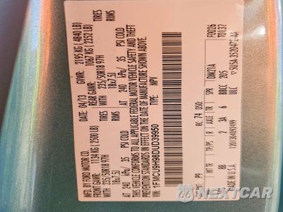 Zdjęcie 13 z 13 samochodu: 2013 FORD ESCAPE SEL VIN:1FMCU9H98DUD39950 - miniatura