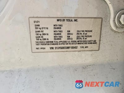 Zdjęcie 12 z 12 samochodu: 2021 TESLA MODEL X EV VIN:5YJYGDEE5MF100452 - miniatura
