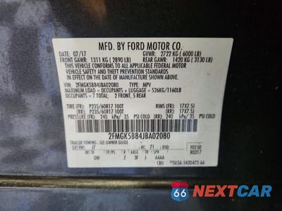 Zdjęcie 13 z 13 samochodu: 2018 FORD FLEX SE VIN:2FMGK5B84JBA02080 - miniatura