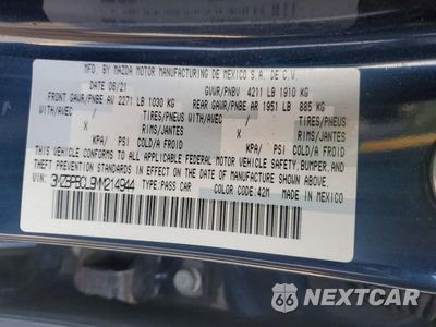 Zdjęcie 13 z 13 samochodu: 2021 MAZDA 3 PREFERRED VIN:3MZBPBCL9MM214944 - miniatura