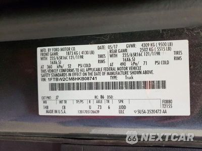 Zdjęcie 13 z 13 samochodu: 2017 FORD TRANSIT VIN:1FTBW2CM8HKB08741 - miniatura