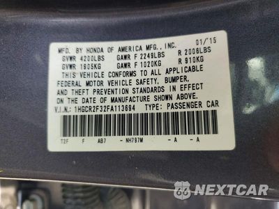 Zdjęcie 12 z 12 samochodu: 2015 HONDA ACCORD LX VIN:1HGCR2F32FA113694 - miniatura