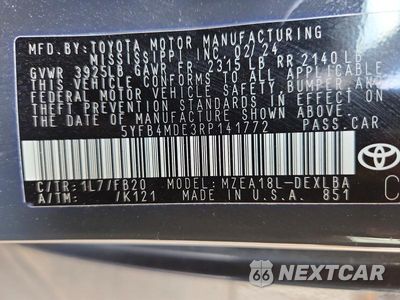 Zdjęcie 12 z 12 samochodu: 2024 TOYOTA COROLLA LE VIN:5YFB4MDE3RP141772 - miniatura