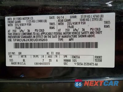 Zdjęcie 13 z 13 samochodu: 2014 FORD ESCAPE TITANIUM VIN:1FMCU9JX3EUD35203 - miniatura