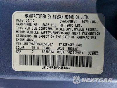 Zdjęcie 12 z 12 samochodu: 2010 INFINITI G37 CONVERTIBLE BASE VIN:JN1CV6FE0AM351847 - miniatura