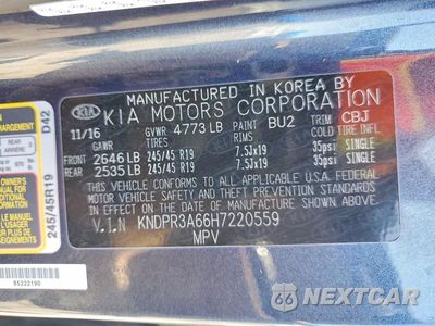 Zdjęcie 13 z 13 samochodu: 2017 KIA SPORTAGE SX VIN:KNDPR3A66H7220559 - miniatura