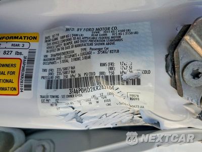 Zdjęcie 13 z 13 samochodu: 2019 FORD FUSION SE VIN:3FA6P0HD2KR283104 - miniatura