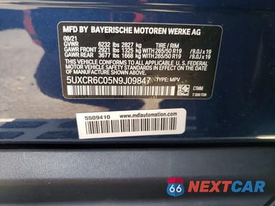 Zdjęcie 14 z 14 samochodu: 2022 BMW X5 XDRIVE40I VIN:5UXCR6C05N9J09847 - miniatura