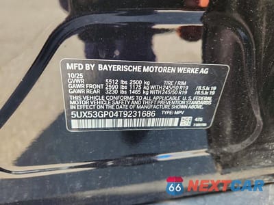 Zdjęcie 13 z 13 samochodu: 2026 BMW X3 30 XDRIVE VIN:5UX53GP04T9231686 - miniatura