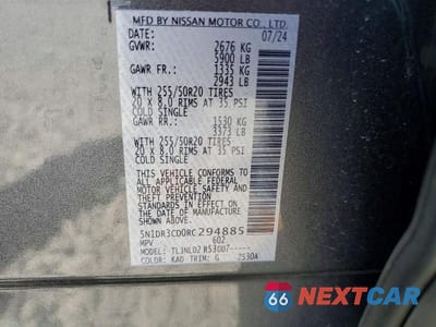 Zdjęcie 13 z 13 samochodu: 2024 NISSAN PATHFINDER SL VIN:5N1DR3CD0RC294885 - miniatura