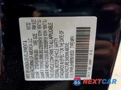 Zdjęcie 13 z 13 samochodu: 2023 HONDA ODYSSEY TOURING VIN:5FNRL6H88PB018530 - miniatura