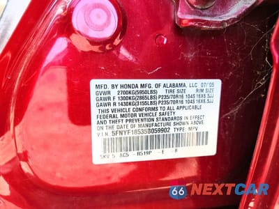 Zdjęcie 13 z 13 samochodu: 2005 HONDA PILOT EXL VIN:5FNYF18535B059902 - miniatura