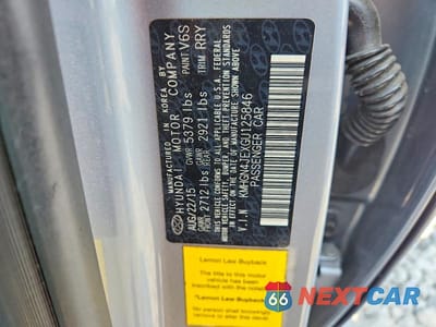 Zdjęcie 12 z 12 samochodu: 2016 HYUNDAI GENESIS 3.8L VIN:KMHGN4JEXGU125846 - miniatura