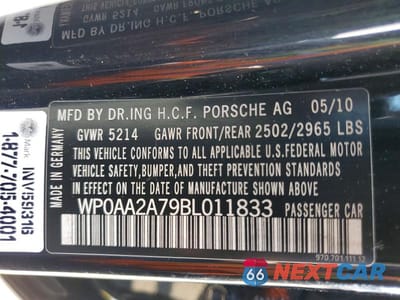 Zdjęcie 11 z 11 samochodu: 2011 PORSCHE PANAMERA 2 VIN:WP0AA2A79BL011833 - miniatura