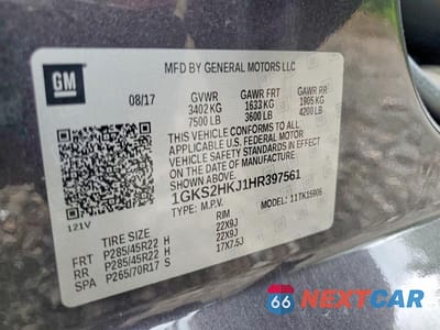 Zdjęcie 13 z 13 samochodu: 2017 GMC YUKON XL DENALI VIN:1GKS2HKJ1HR397561 - miniatura