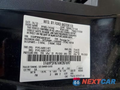 Zdjęcie 12 z 12 samochodu: 2010 FORD FOCUS SE VIN:1FAHP3FN7AW287697 - miniatura