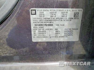 Zdjęcie 12 z 12 samochodu: 2015 CHEVROLET SILVERADO K1500 LT VIN:3GCUKREC1FG168835 - miniatura