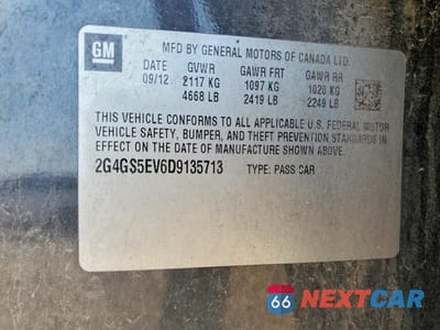 Zdjęcie 12 z 12 samochodu: 2013 BUICK REGAL PREMIUM VIN:2G4GS5EV6D9135713 - miniatura
