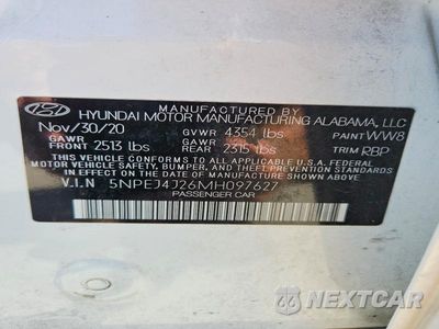 Zdjęcie 13 z 13 samochodu: 2021 HYUNDAI SONATA SEL PLUS VIN:5NPEJ4J26MH097627 - miniatura