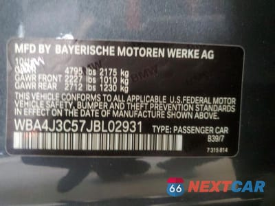 Zdjęcie 12 z 12 samochodu: 2018 BMW 430XI GRAN COUPE VIN:WBA4J3C57JBL02931 - miniatura