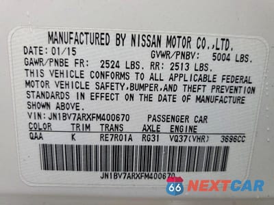 Zdjęcie 12 z 12 samochodu: 2015 INFINITI Q50 PREMIUM VIN:JN1BV7ARXFM400670 - miniatura