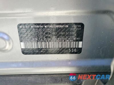 Zdjęcie 14 z 14 samochodu: 2022 MITSUBISHI ECLIPSE CROSS LE VIN:JA4ATVAA0NZ059417 - miniatura