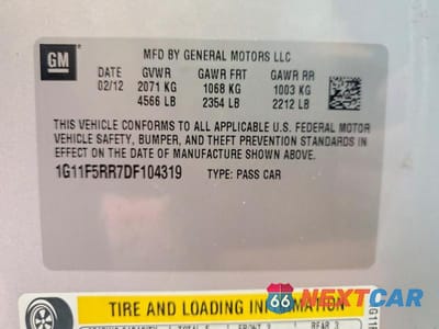 Zdjęcie 12 z 12 samochodu: 2013 CHEVROLET MALIBU 2LT VIN:1G11F5RR7DF104319 - miniatura