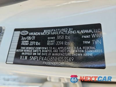 Zdjęcie 12 z 12 samochodu: 2022 HYUNDAI ELANTRA LIMITED VIN:5NPLP4AG8NH053549 - miniatura