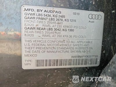 Zdjęcie 12 z 12 samochodu: 2019 AUDI Q5 PREMIUM PLUS VIN:WA1BNAFY0K2077305 - miniatura