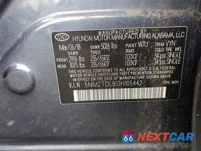 Zdjęcie 13 z 13 samochodu: 2018 HYUNDAI SANTA FE SPORT 2.4L VIN:5NMZTDLB1JH105442 - miniatura