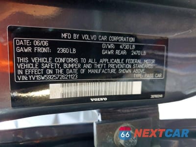 Zdjęcie 13 z 13 samochodu: 2007 VOLVO V70 2.5T VIN:YV1SW592572621123 - miniatura