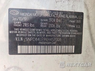 Zdjęcie 13 z 13 samochodu: 2019 HYUNDAI ELANTRA SEL VIN:5NPD84LF9KH457008 - miniatura
